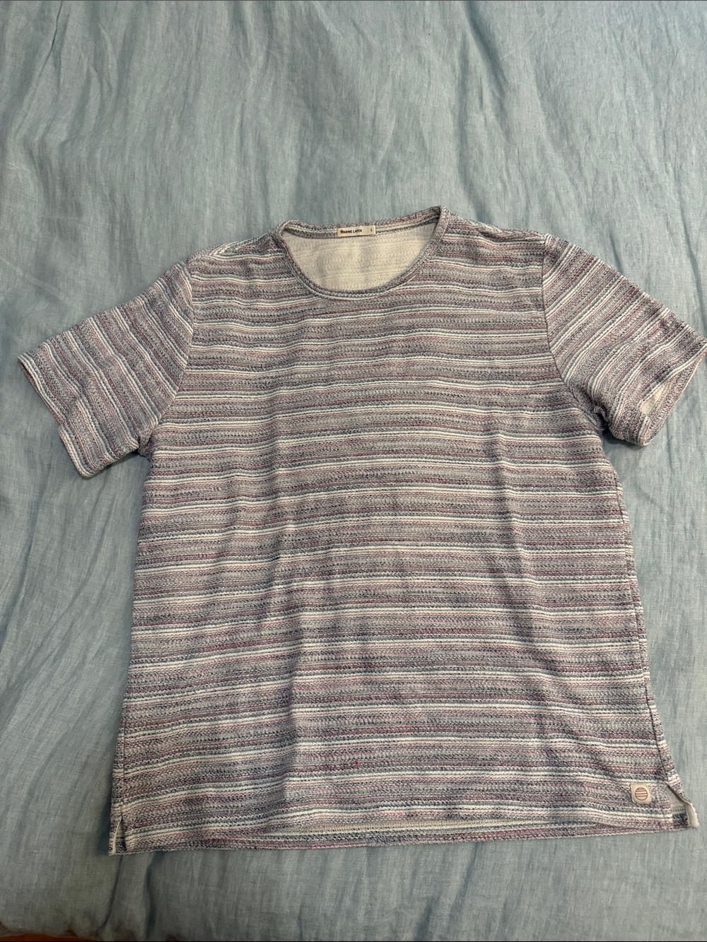 Marine Layer Striped Short-Sleeve Knit Tee - Red, White, and Blue